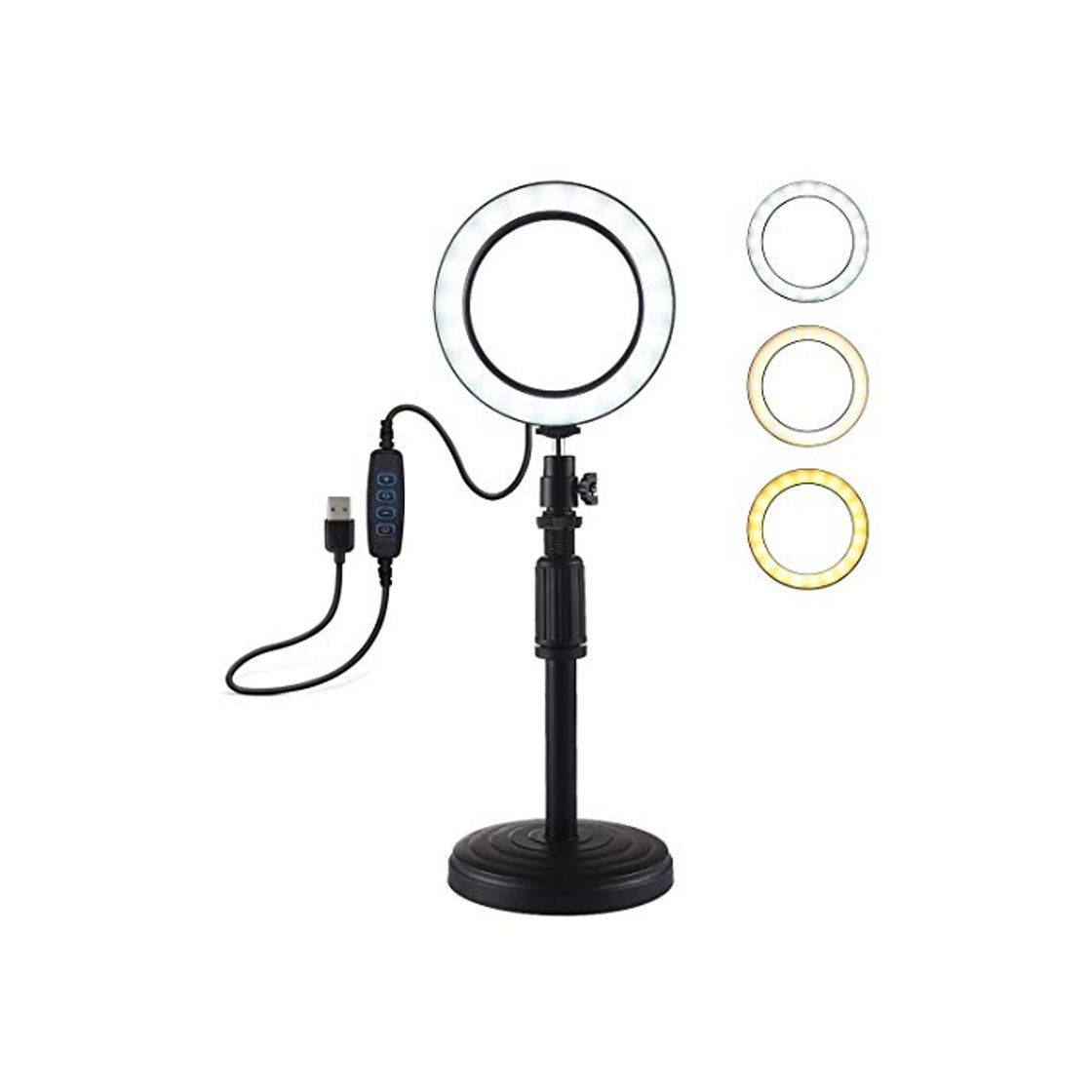 Product PULUZ Ring Light USB 3 Modos Regulable Traje de luz de Relleno