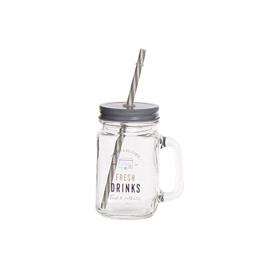 Social Home Gadgets Vaso Jason con Tapa y Pajita Food Truck 450 ml