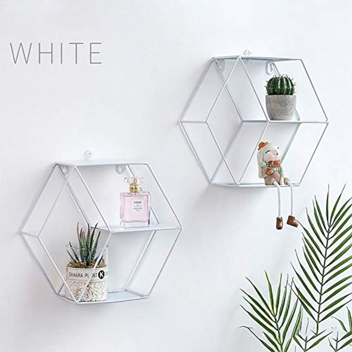 Social Estantería de pared de rejilla de hierro geométrica hexagonal Moda figura colgante