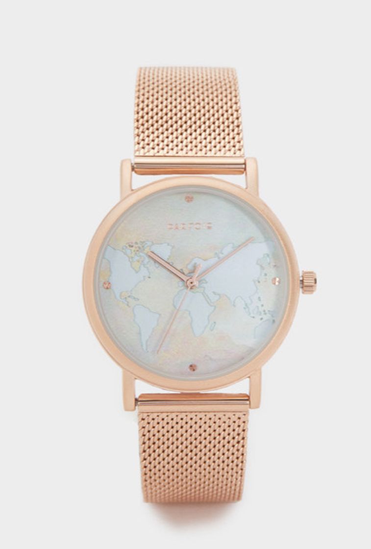Social Reloj Esfera Mapamundi - Correa de acero 