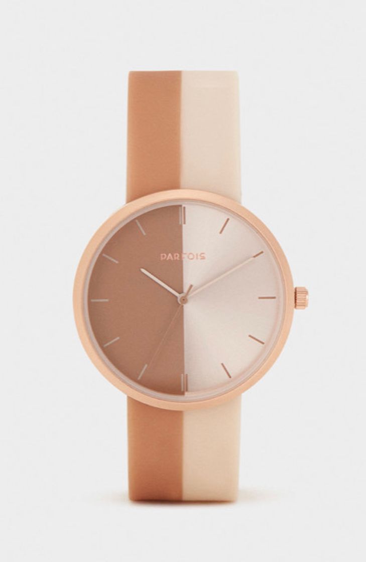 Social Reloj Pulsera Metálica Bicolor - Correa de silicona 