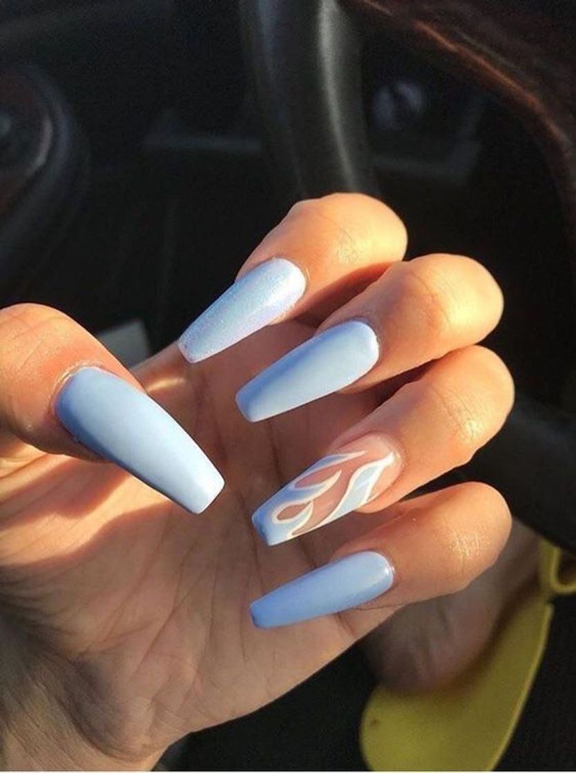 Moda Uñas llama azul💙🔥