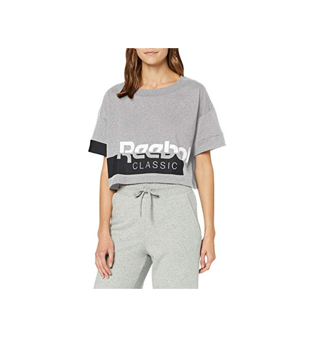 Moda Reebok AC Cropped tee Camiseta, Mujer, brgrin