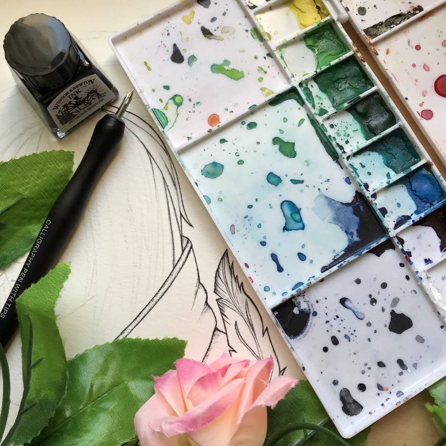 Social 24 color set plastic case case Van Gogh watercolor solid