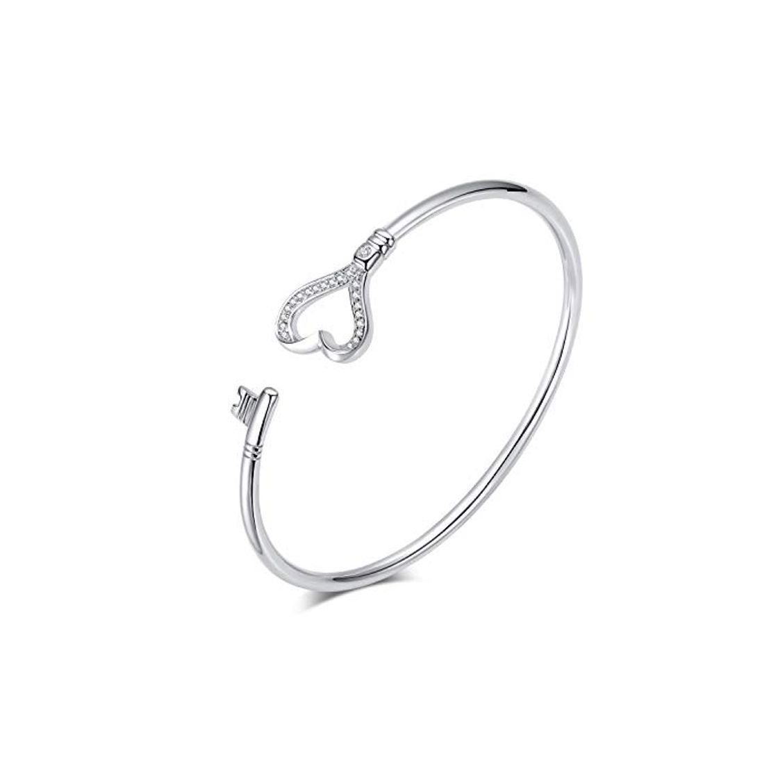Social SISMIURRA Pulsera Brazalete Corazón y Llavero Pulsera Mujer Plateada Original para Madre