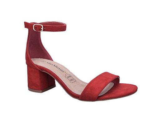 MaxMuxun Zapatos de Tacón Cuadrado Rojo Casual Modo Clásico para Mujer Tamaño