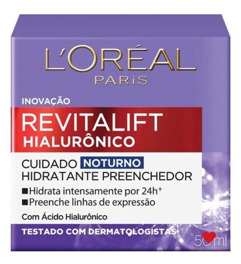 Creme Anti-Idade Loréal Paris Revitalift Hialurônico Noturno 50ml