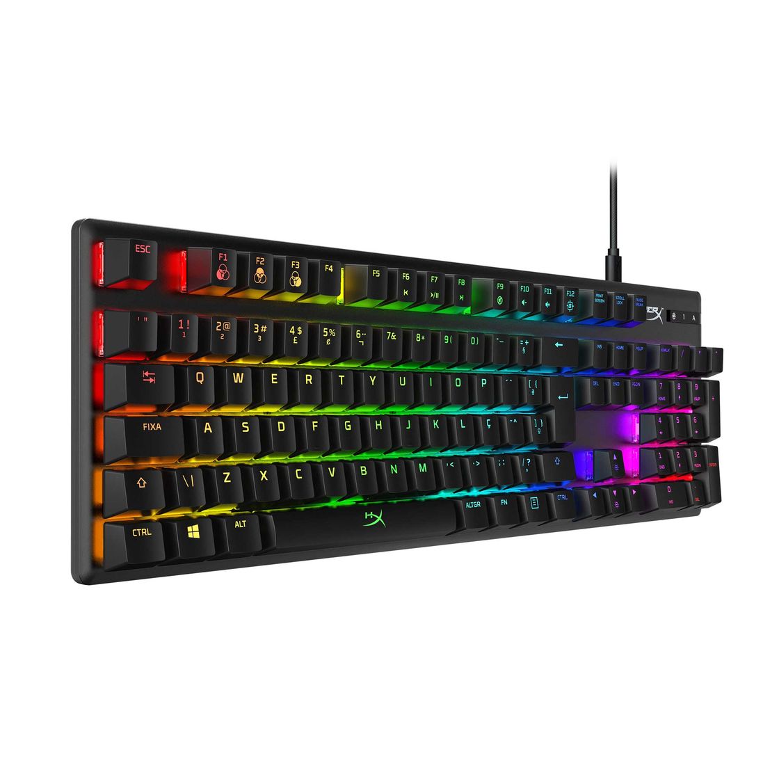 Electrónica HyperX HX-KB6AQX-US Alloy Origins, Teclado mecánico para juegos RGB, HyperX Aqua,