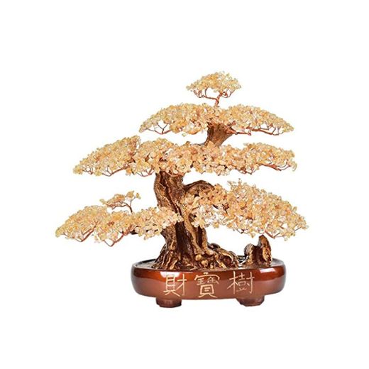 Ornamento de Escritorio Piedra preciosa del árbol del dinero cristal natural de árbol Oficina de Protección Art Deco Living Room espiritual meditación Decoración de cristal Bonsai artesanías decoració