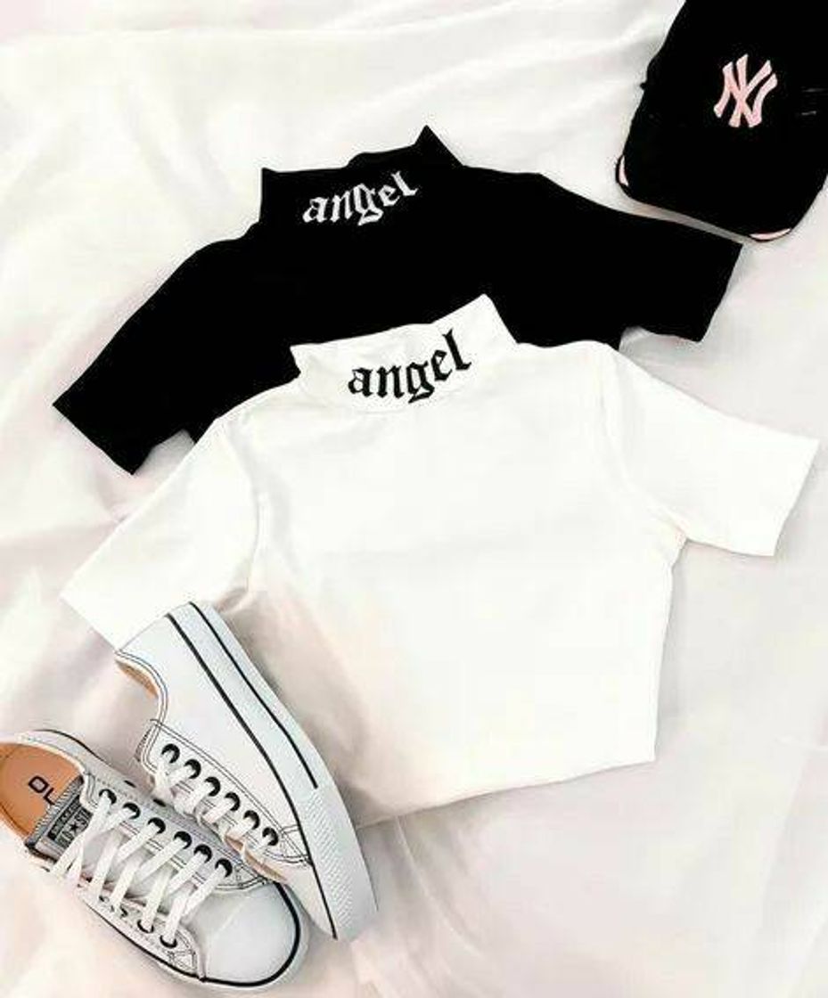 Moda Croped gola alta angel👼🖤