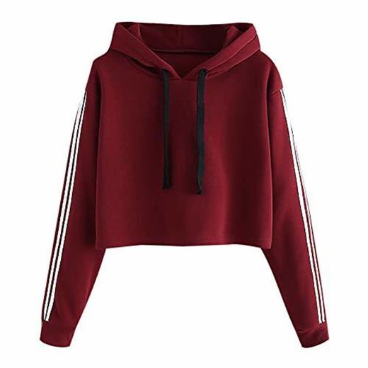 Sudaderas para Mujer,RETUROM❤Mujer Sudaderas Cortas Adolescentes Chicas Manga Larga Sudadera con Cuello