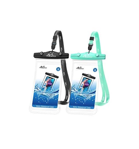 MoKo Waterproof Cellphone Pouch, [2 Pack] Underwater Phone Case Dry Bag with