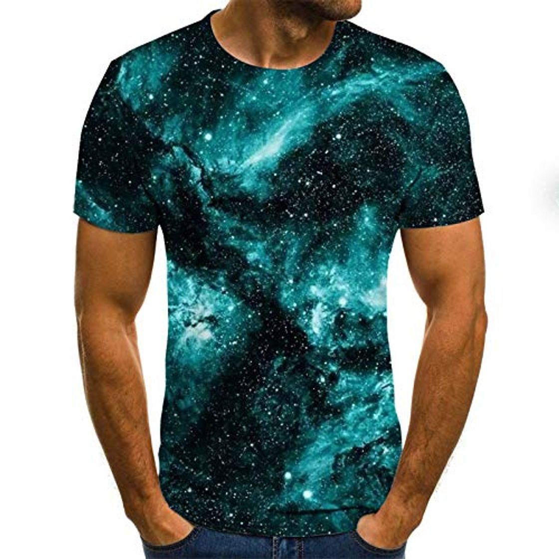 Product LKFTH Camiseta Divertida 3D Hombres Ropa Psychedelic Print Casual Camiseta de Manga Corta Hombres Streetwear Hombres Personalidad S Dark Green