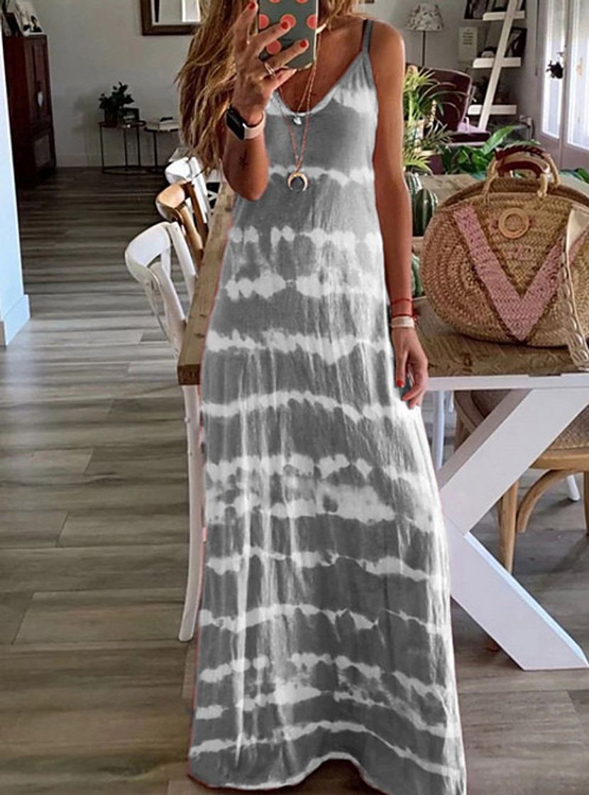 Moda Hongxin Vestidos Tie Dye para Mujer