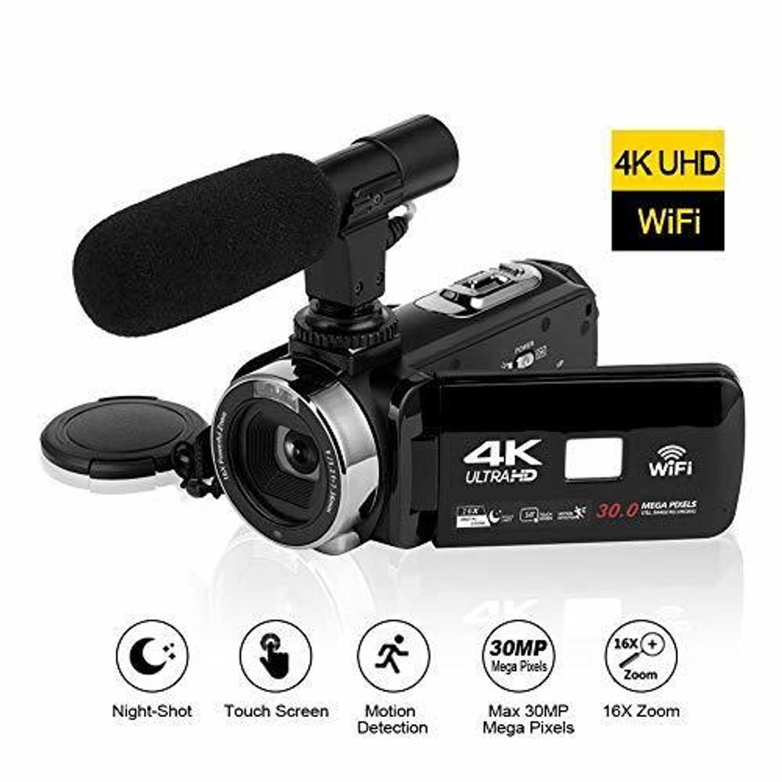 Social 4K Videocámara HD de Alta definición Conectividad WiFi Cámara de Video Pantalla