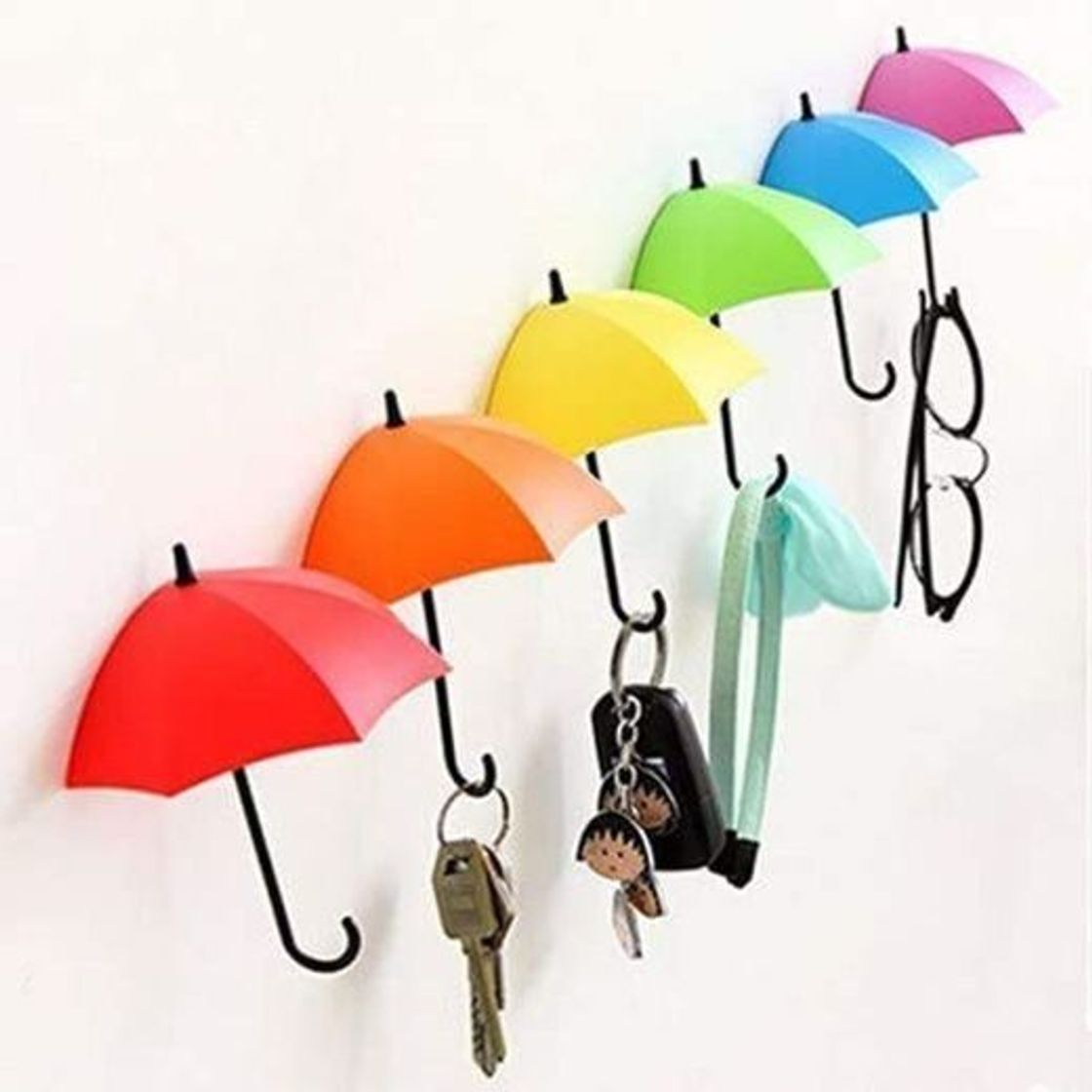 Social Pulchram 6 Piezas Puerta de Pared autoadhesiva Llave Ropa Gancho Soporte Rack