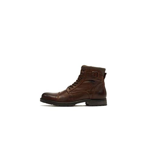 JACK & JONES Jfwalbany Leather STS, Botas Estilo Motero para Hombre, Marrón