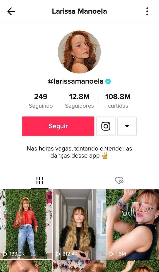 Fashion Larissa manoela perfil oficial no tik tok