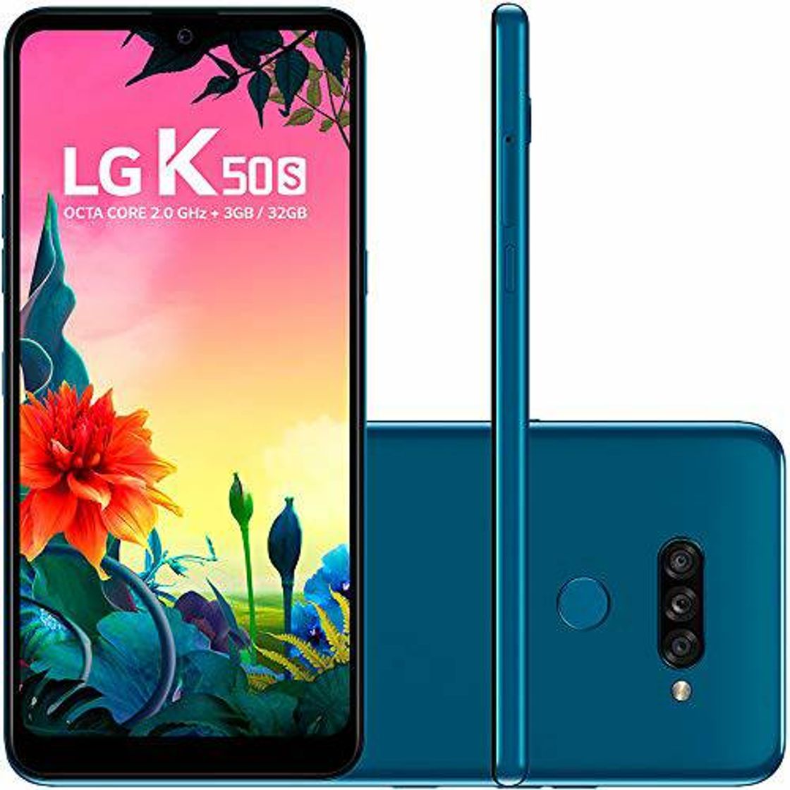 Social Smartphone LG K50S Azul 32GB, Tela 6,5" Narrow Notch HD+ Ful
