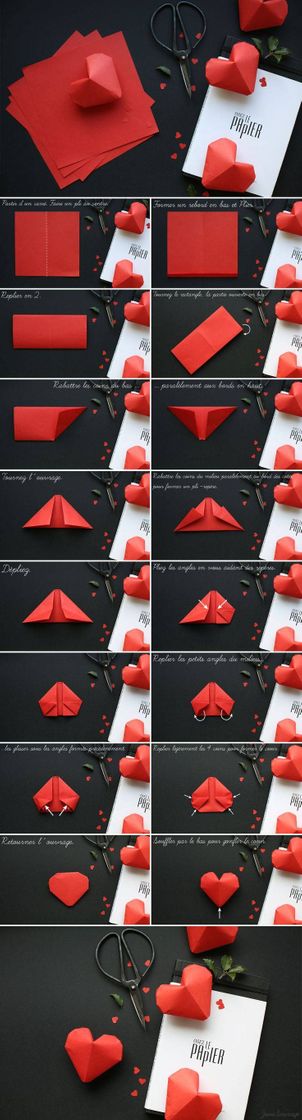 Moda Diy origami de coração 