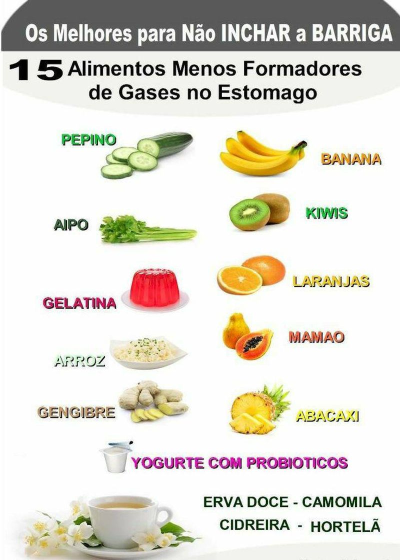 Fashion Alimentos que menos fornecem gases 