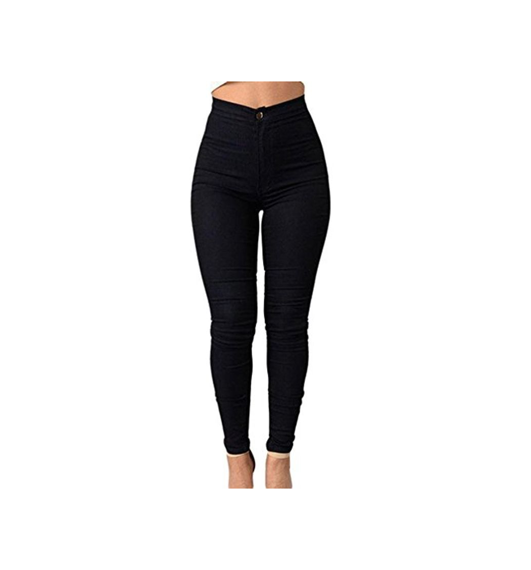 Fashion ZKOO Cintura Alta Pantalones Jeans Mujer Elástico Flacos Vaqueros Leggings Push up Mezclilla Pantalones Negro