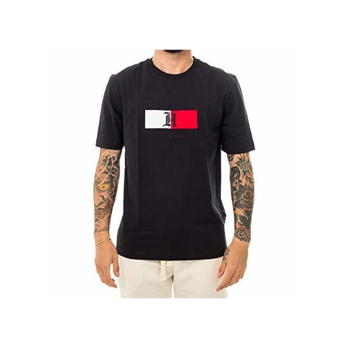 Moda Tommy Hilfiger T-Shirt UOMO Lewis Hamilton Flag Logo tee MW0MW11428.Bas