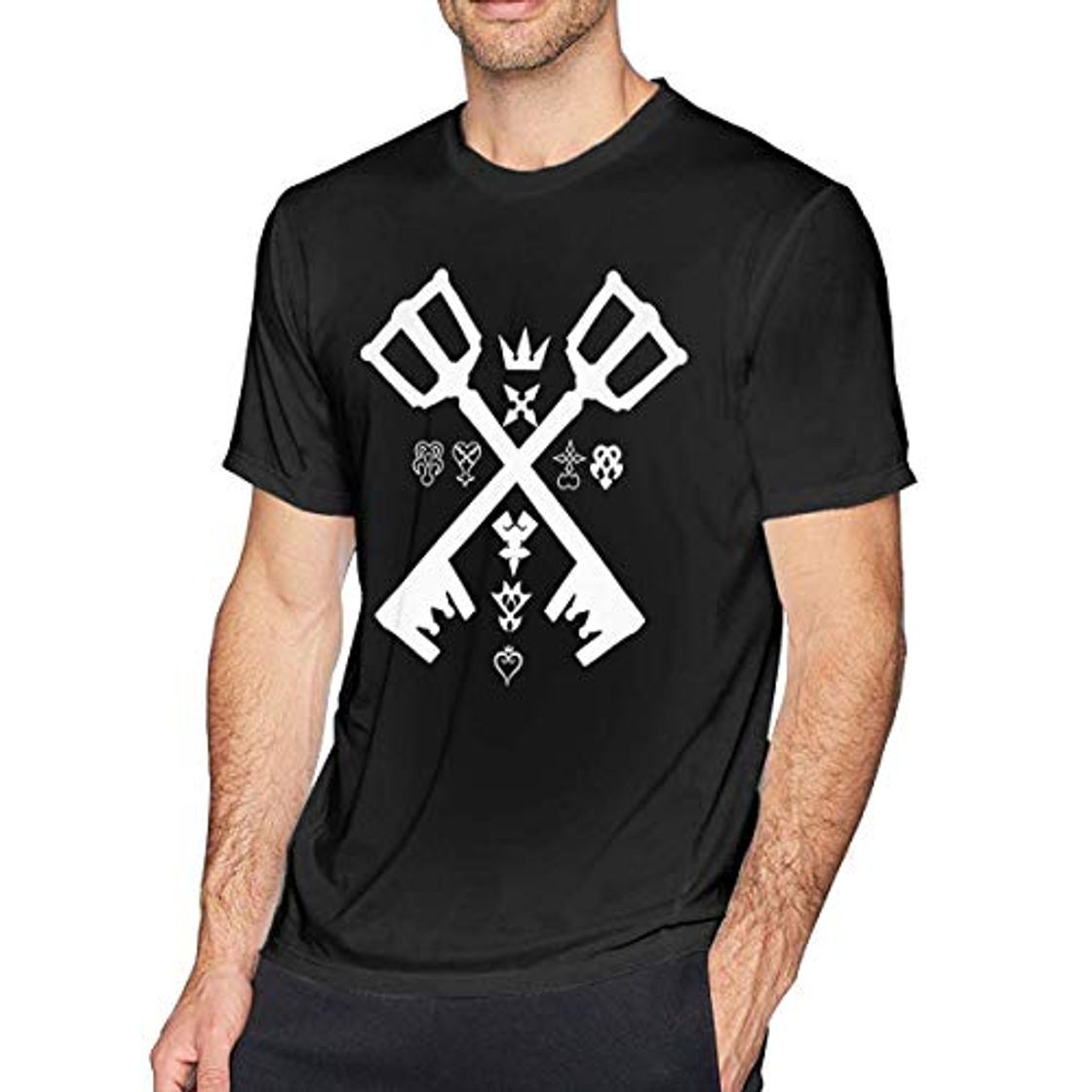 Social De los Hombres Cool Kingdom Hearts Manga Corta tee Playeras Black