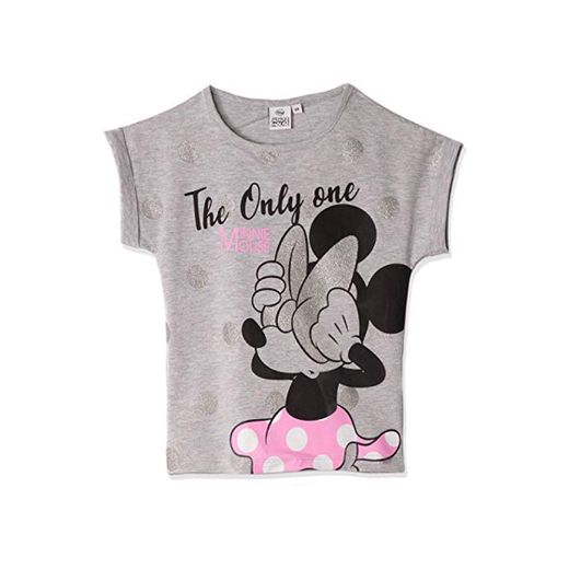 Disney - Camiseta oficial de Minnie y Mickey Mouse para niña
