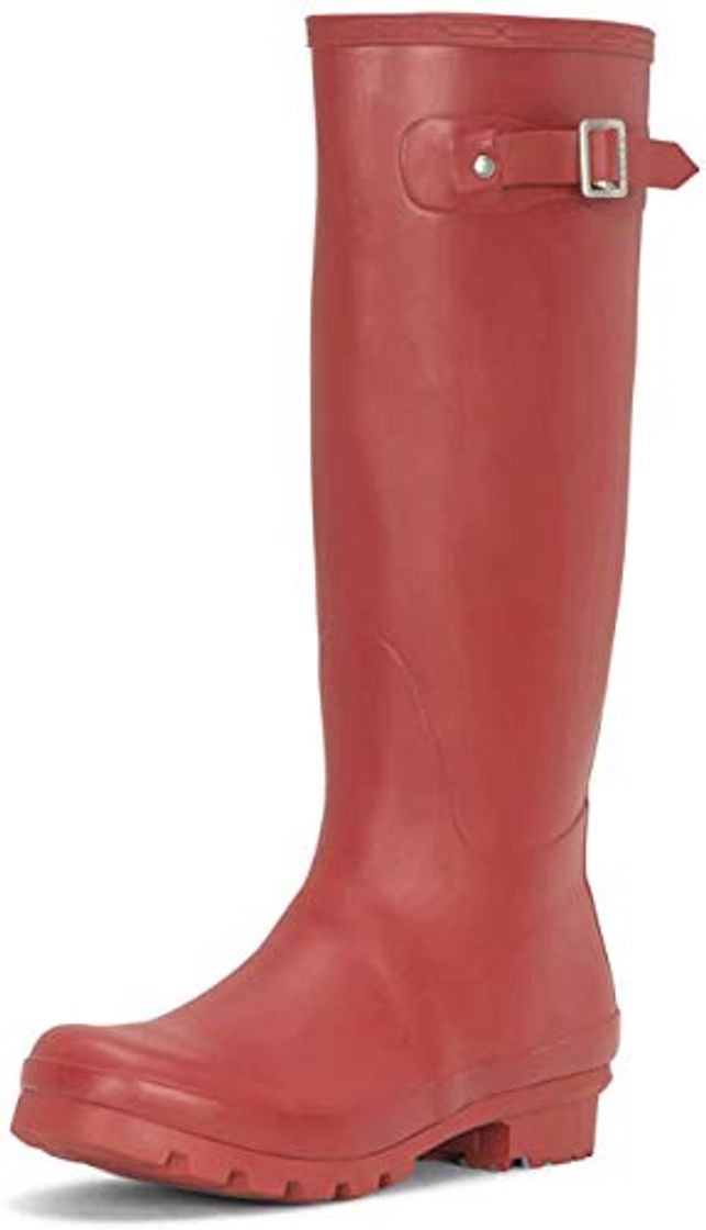 Moda Mujer Tall Estiércol Hebilla Perro Caminando Nieve Lluvia Impermeable Botas De Goma