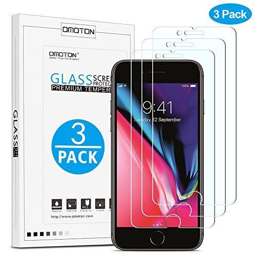 OMOTON [3 Unidades] Protector Pantalla iPhone 7 Plus iPhone 8 Plus Cristal