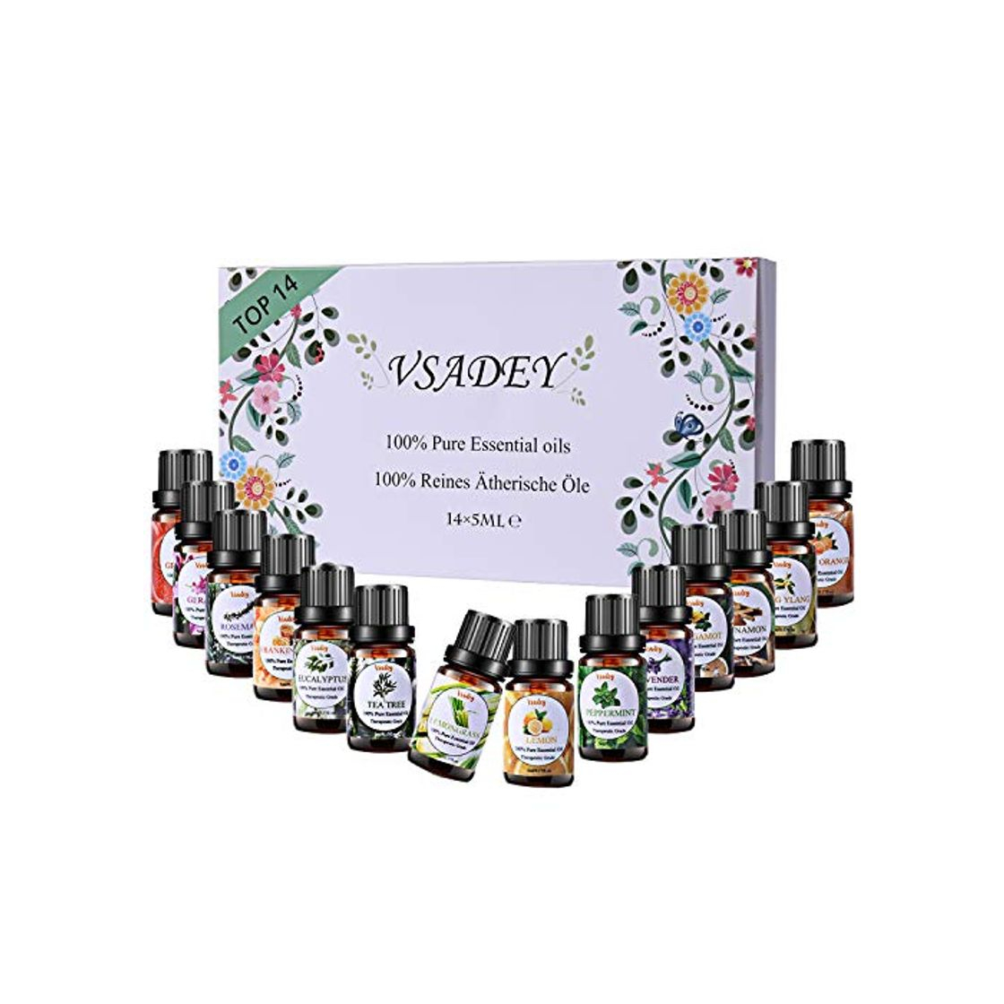 Producto VSADEY Aceite Esenciales Aromaterapia Top 14 Aceites Set de Regalo Perfecto Aceites