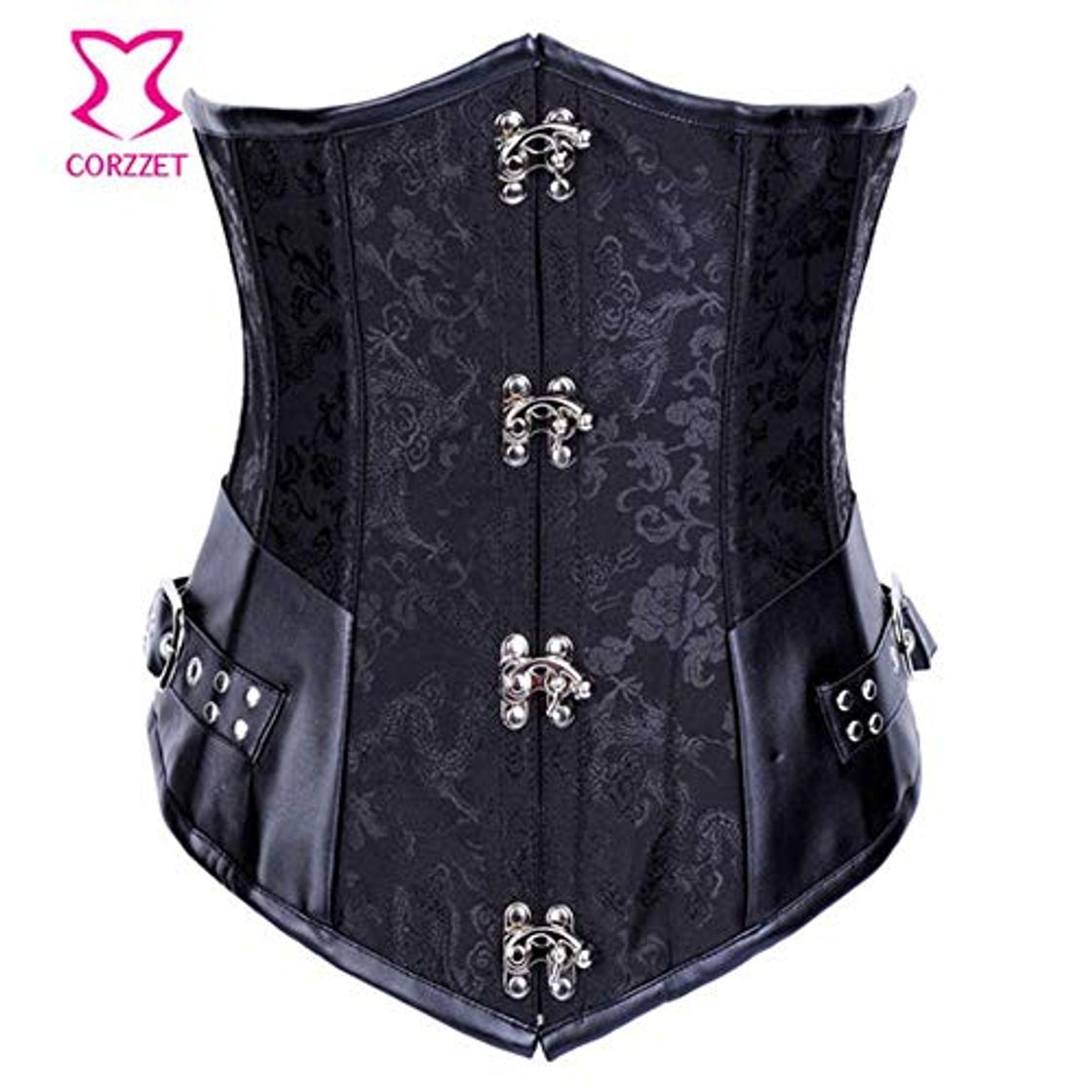 Social Punk Black Espartilhos E Corpetes Slimming Underbt Corset Hueso de Acero Ropa