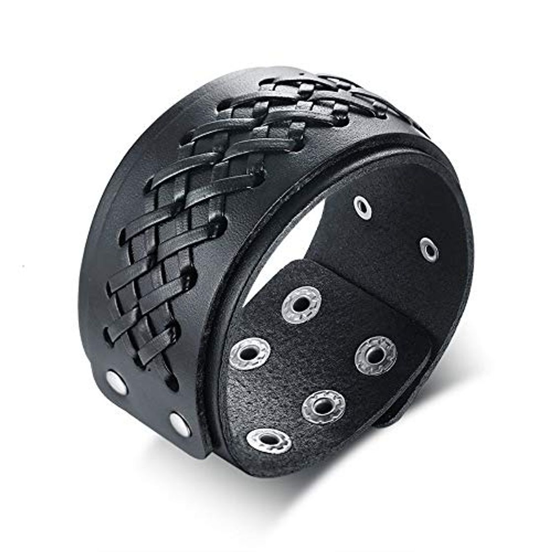 Social Pulsera de cuero trenzado para hombre Muñequera Pulseras Gótico Estilo vintage Biker Rock Punk Hombre Pulseira Masculina Joyería