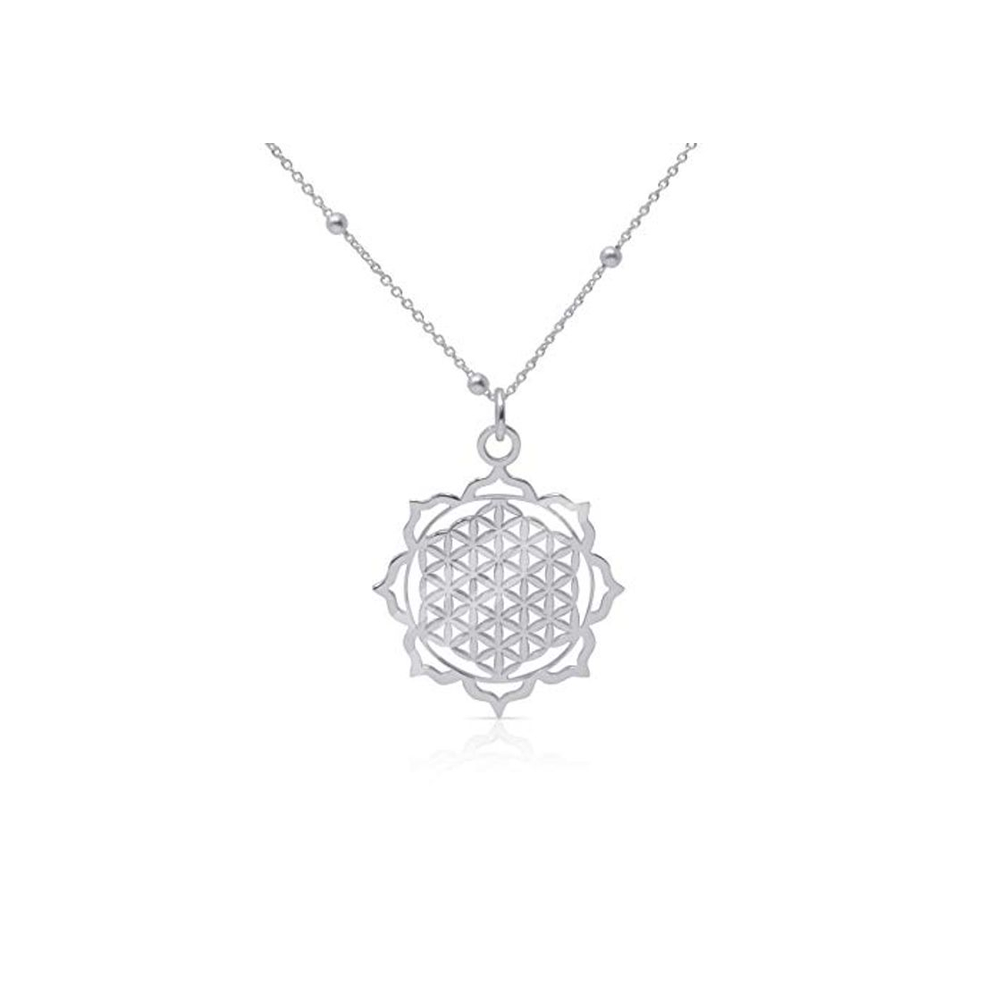 Social Collar Flor de la Vida para Mujer, Colgante Plata de Ley 925