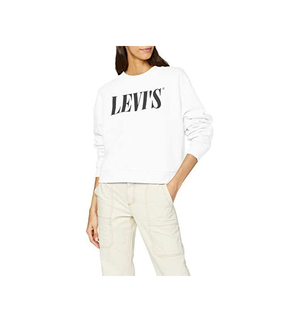 Moda Levi's Graphic Diana Crew Sudadera, Blanco (90's Serif White