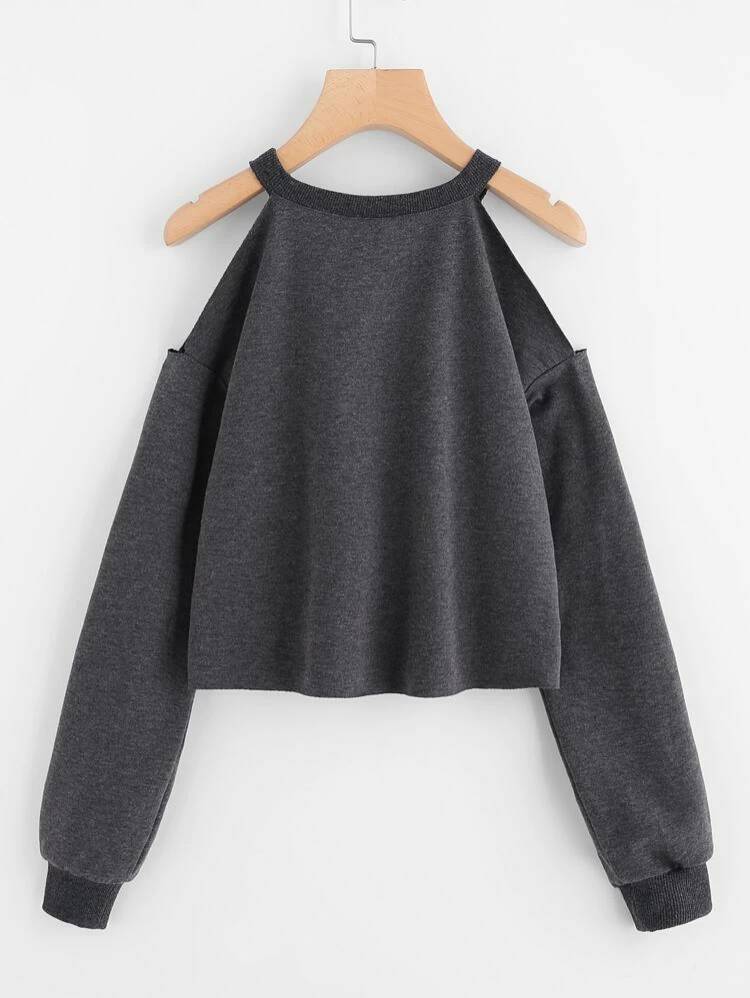 Social Sudadera con aberturas en los hombros 