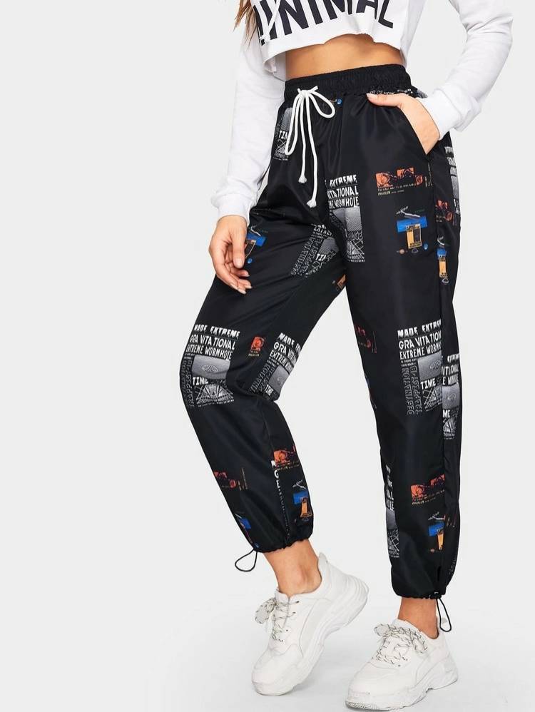 Producto Pantalones con estampado de letras