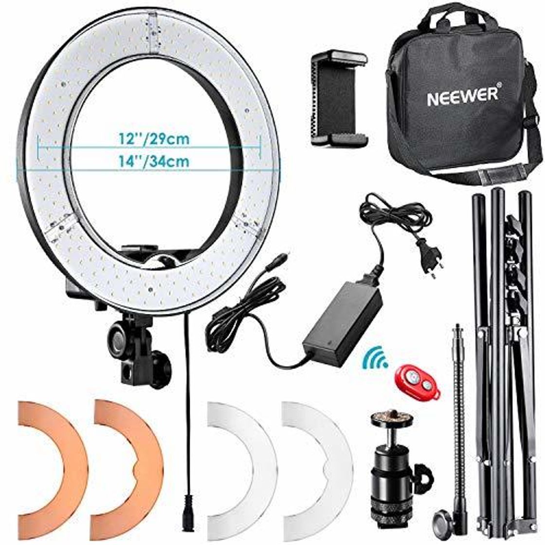 Social Neewer 36cm Exterior LED Anillo de Luz 36W 5500K con Soporte de