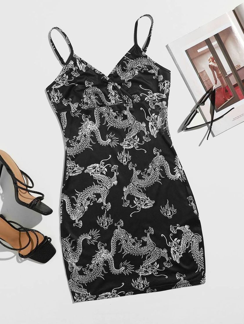 SHEIN embrulhar animal sexy vestido
