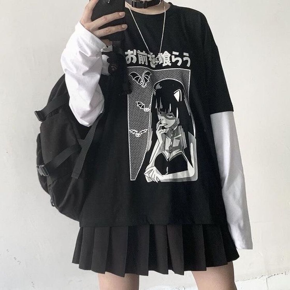 Product IEFIEL Falda Plisada Mujer Mini Falda Escolar Falda Corta Colegiala Uniforme Falda Escocesa Cintura Alta Elática para Chicas Negro Rayas M
