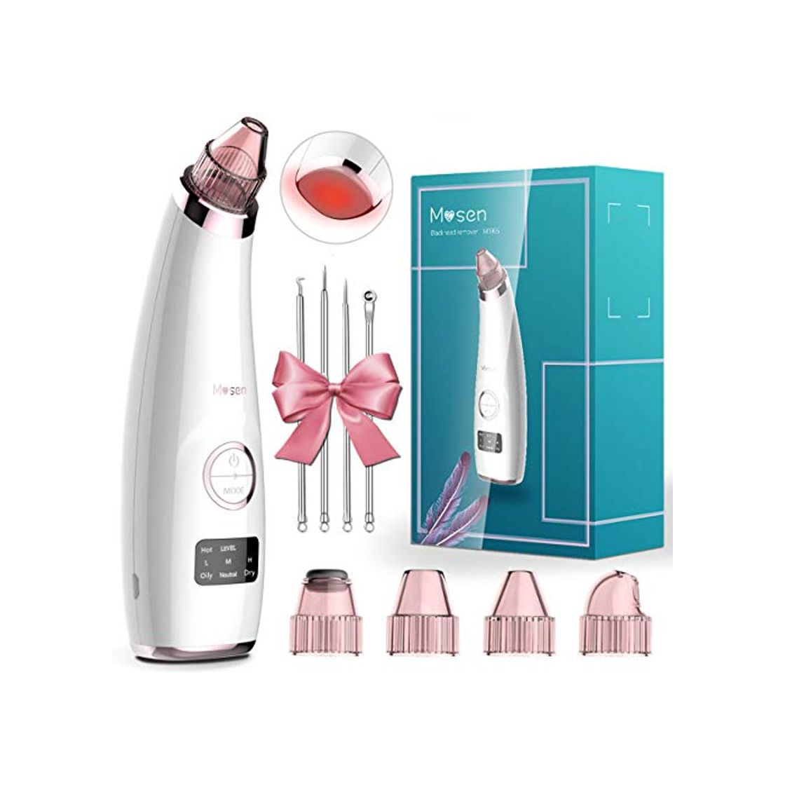 Social Mosen Limpiador de Poros Succionador de Puntos Negros Limpiador Facial Blackhead Remover