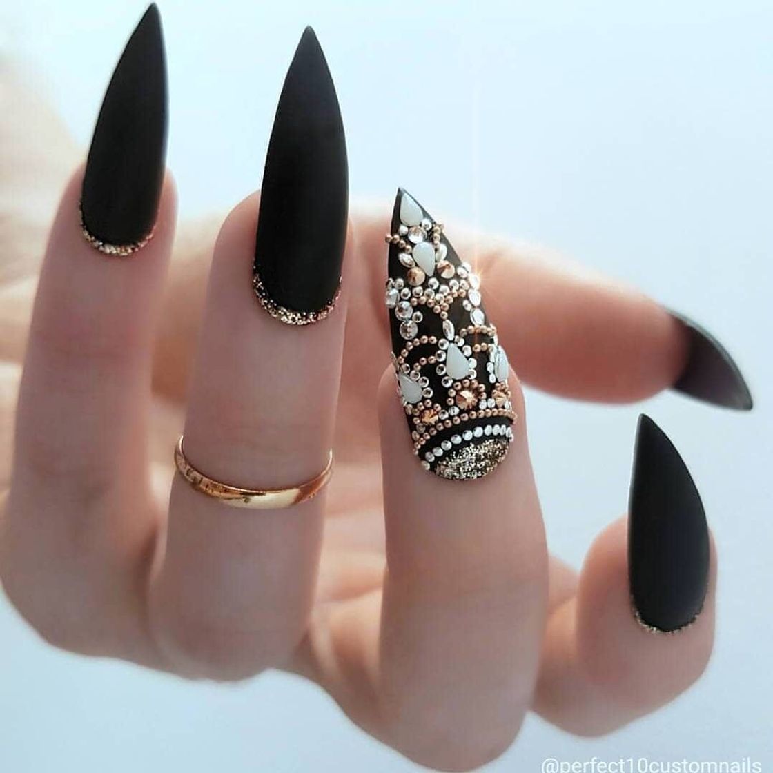 Moda Unhas decoradas exóticas Black💅🏻