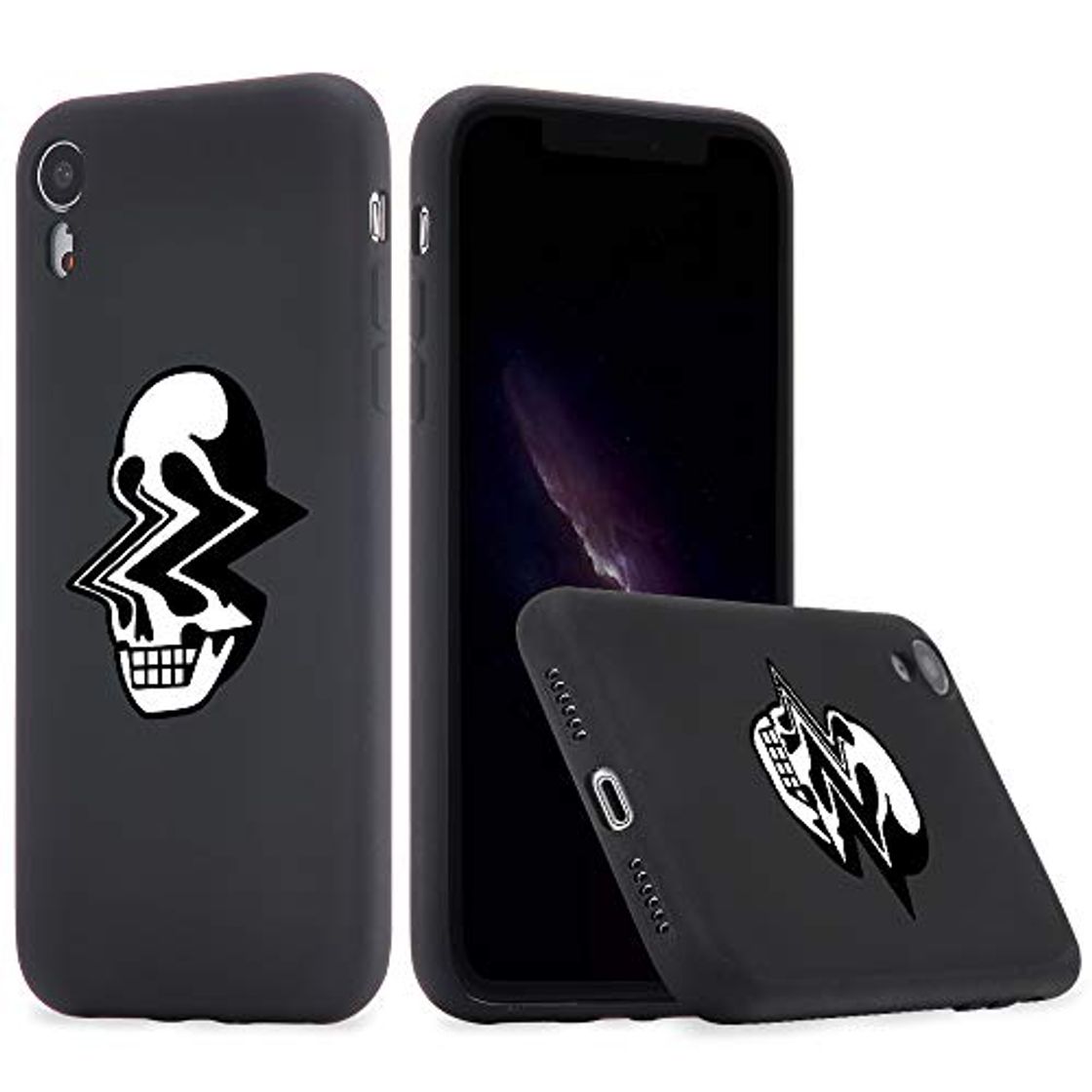 Producto Idocolors Funda para iPhone XR Silicona Líquida Gel Cráneo de Relámpago Carcasa