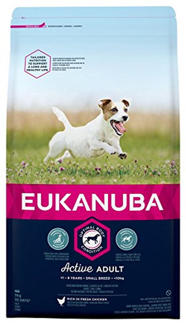 Products EUKANUBA Raza Pequeña Adulto Activo rico en pollo fresco [3 kg]