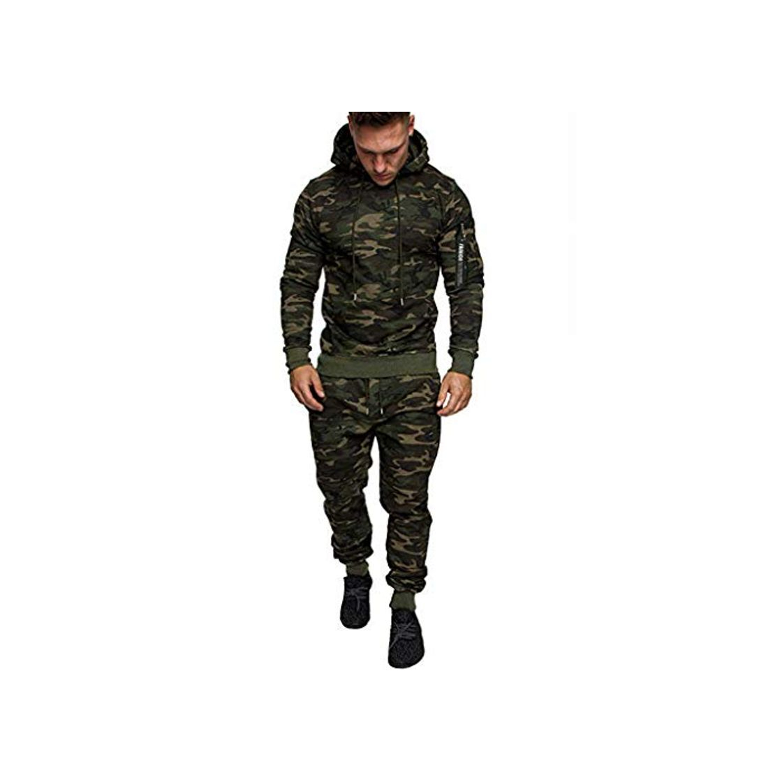 Producto Overdose OtoñO Invierno De Manga Larga Camuflaje Gris Sudadera De Los Hombres Mejor Venta Pantalones Conjuntos De Deportes Traje Fresco CháNdal