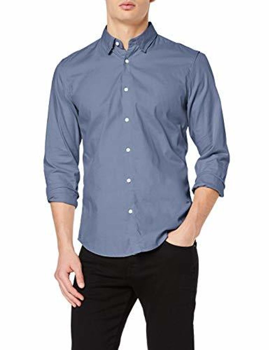 Product Springfield Frq Cotton 100 Easy Iron Camisa Casual, Azul