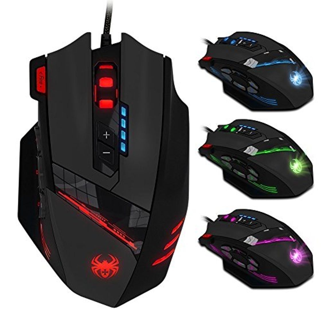 Producto Gaming ratón,Zelotes 12 botones Ratón Gaming Programable,4000 dpi,