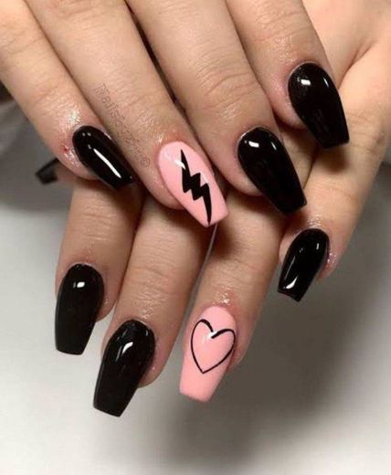 Unhas pink and black 