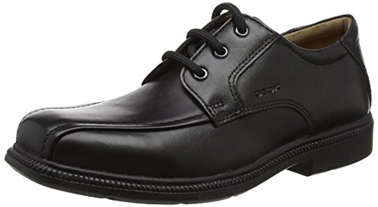 Moda Geox JR Federico H, Zapatos de Cordones para Niños, Negro